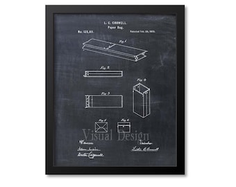 Paper Bag Patent Print Wall Art Recycle Poster