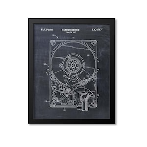 Computer Hard Disk Drive Patent Print Wall Art, Computer Art, Computer Gift, Technology Decor, Software Engineer Gift Poster