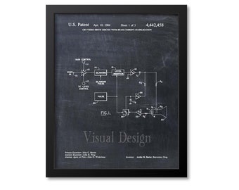 CRT Video Drive Circuit Patent Print - Patent Art Print - Patent Poster
