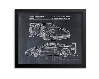 Sports Car Patent Print Wall Art Patent Poster