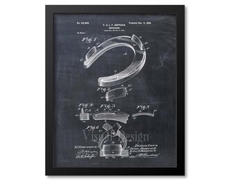 Horseshoe Patent Print Wall Art, Horseshoe Gift