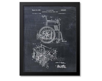 Electric Wheelchair Patent Print Art