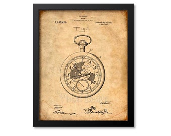 Pocket Watch Patent Print