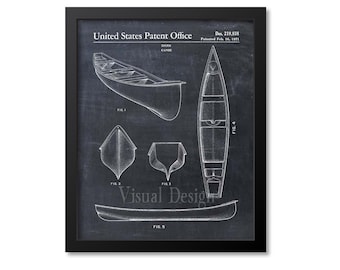 Canoe Patent Print Wall Art