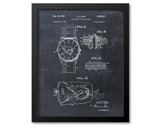 Push Button Time Zone Watch Patent Art Print Watch Patent Poster