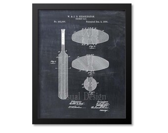 Cricket Bat Patent Print, Cricket Coach Gift, Cricket Art, Cricket Decor, Cricket Wall Art Gift, Sport Room Decor