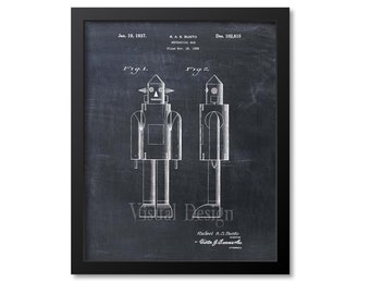 Mechanical Man Patent Print From 1936 - Robot - Patent Art - Children's Room Decor - Robot Art - Robot Patent