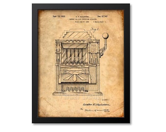 Slot Machine Patent Print, Gambler Gift, Patent Art Poster, Gaming Print, Gaming Poster,Gambling Art,Casino Poster,Casino Art, Gambling Gift