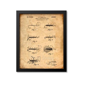 Fly Fishing Patent Print, Fly Fishing Gift Poster Wall Art, Father&#39;s Day Gift