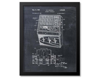 Jukebox Patent Print Art Music Wall Art Gift