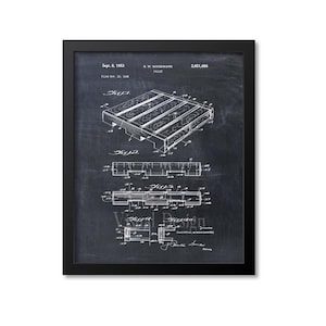 Pallet Patent Print Wall Art Warehouse Loading Dock Forklift