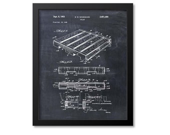 Pallet Patent Print Wall Art Warehouse Loading Dock Forklift