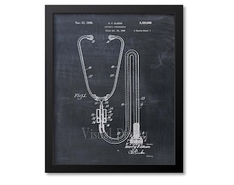 Patent Print of a Stethoscope, Patent Art Print, Patent Poster, Doctor Office, Nurse Gift, Medical Student, Doctor Gift