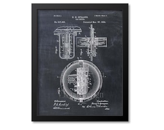 Gas Meter Patent Print from 1894 - Patent Art Print - Patent Poster - Oil Drill Art - Oil Drilling Art