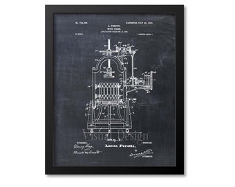 Wine Press Patent Print, Wine Wall Art, Wine Gift, Wine Decor, Wine Art Poster