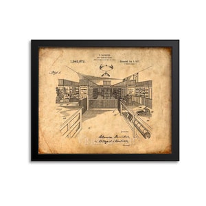Supermarket Patent Print Wall Art From 1917 - Piggly Wiggly - Grocer Gift