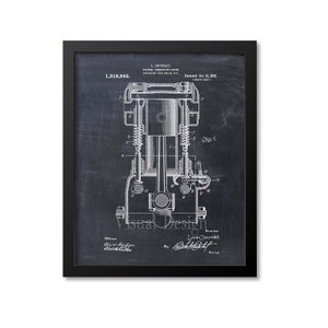 Internal Combustion Engine Patent Print From 1919 - Patent Art Print - Patent Poster - Wall Art - Engineer - Mechanic