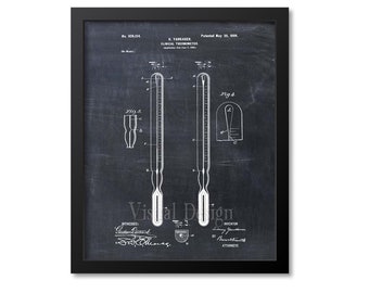 Thermometer Patent Print Medical Student Gift Wall Art - Nurse Gift