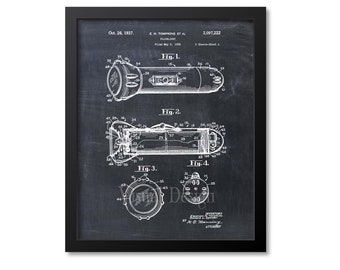 Flashlight Patent Print - Flashlight Patent Art Print - Patent Poster - Tools