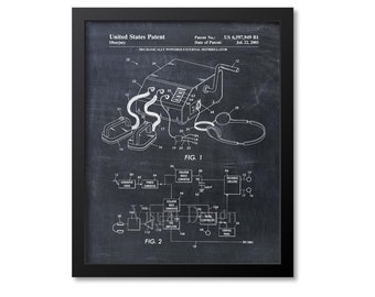Defibrillator Patent Print, Defibrillator Art Print, Doctor Gift, Nurse Gift, Medical Student, EMT, Surgeon