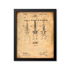 Patent Print eine 1898 Kork Schraube Patent - Kunstdruck - Patent Poster - Wein - Wein Kunst - Weinprobe - Wein-Dekor - Bar - Korkenzieher