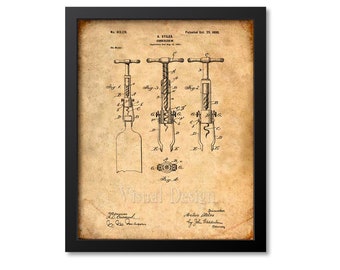 May include: A vintage patent drawing for a corkscrew, showing three different views of the device. The drawing is in black and white and has a faded, aged look. The patent number is 613,176 and the date is October 25, 1898. The inventor is A. Stiles.
