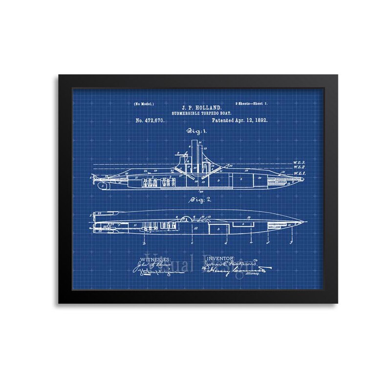 Submarine Patent Print Wall Art - Etsy