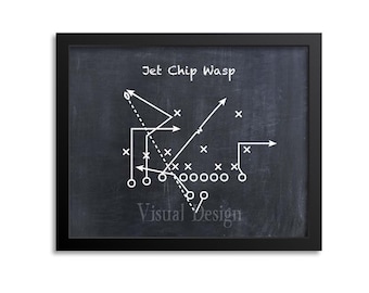 Jet Chip Wasp Football Play - Football Art - Kansas City Chiefs - Football Poster - Sports Art -  Football Play Print Wall Art
