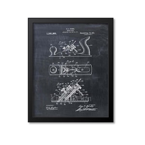 Bench Plane Patent Print Wall Art - Woodworking Tools - Carpenter Gift