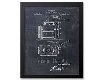 Sugar Cane Wall Art, Sugar Cane Mill Patent Print Wall Art, Kitchen Art Decor, Sugar Art Print