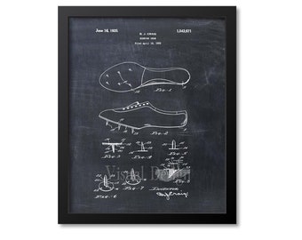 Crosscountry-trackschoen patentprint - patentkunstprint - loperprint - atletiekbaankunst - loper - cadeau renbaancoach - baanposter - XC