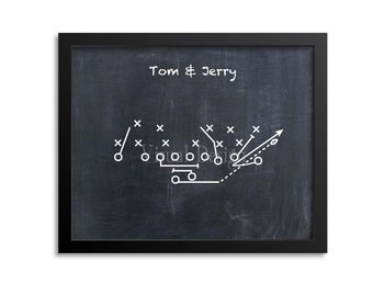 Tom Jerry Corn Dog Football Play - Football Art - Kansas City Chiefs - Football Poster - Sports Art - Football Play Print Wall Art