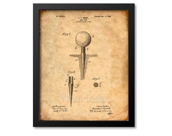 Golf Tee Patent Print Golf Gift Wall Art Print