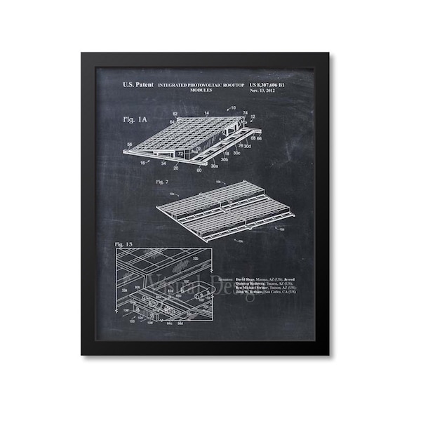 Solar Energy Patent Print of Integrated Photovoltaic Rooftop Modules Patent Art Print Patent Poster Solar Panel Renewable Energy Solar Power