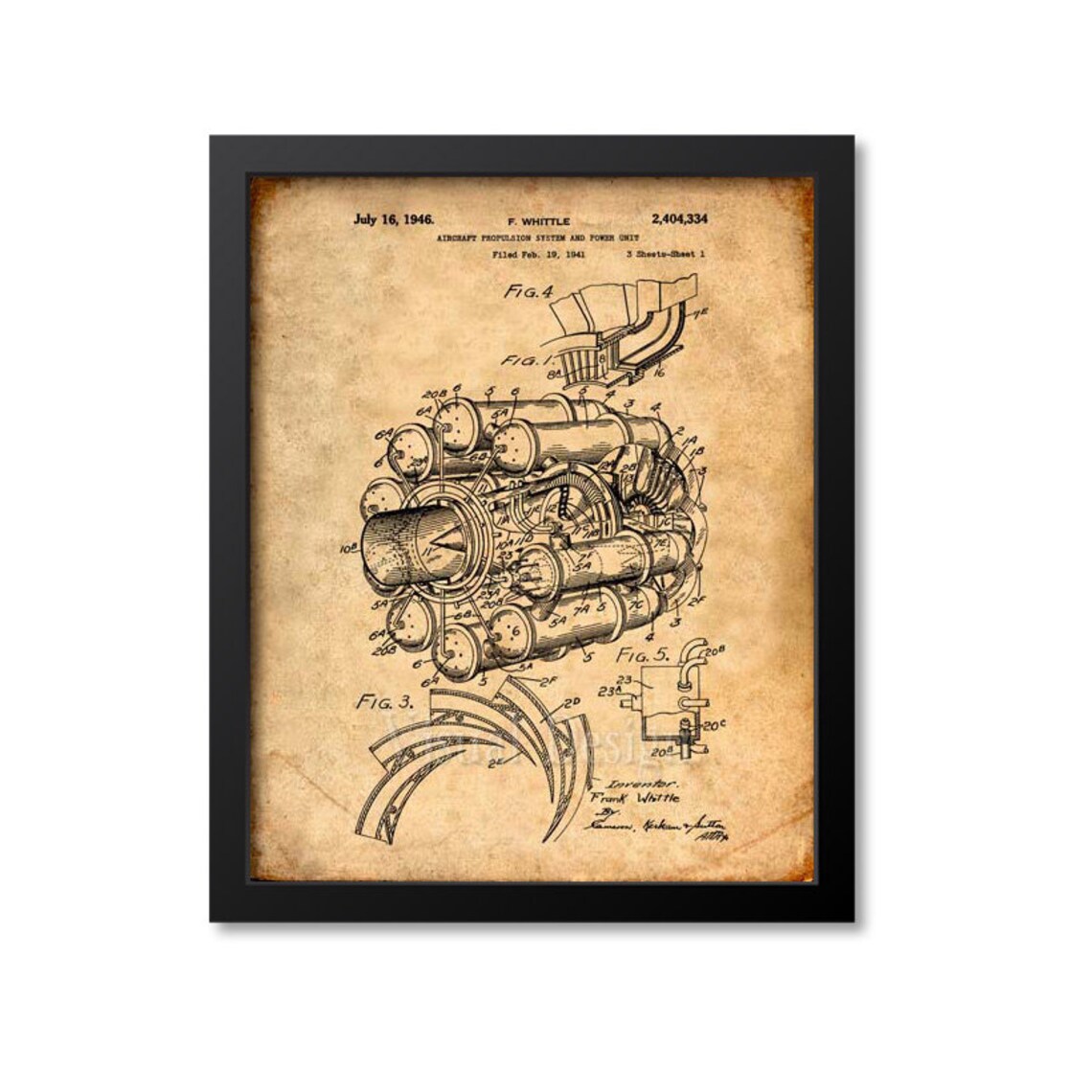 Jet Engine Patent Print Jet Engine Patent Art Print Jet Engine Patent ...