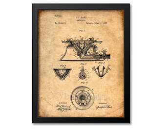 Gas Stove Patent Print - Art Print - Patent Poster - Kitchen - Kitchen Art