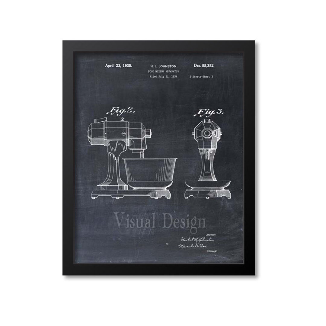 Kitchen Mixer Patent Print - Wall Art Print - Patent Poster - Kitchen ...