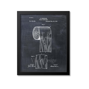 Toilet Paper Patent Print Patent Art Print Patent Poster Bathroom Art ...