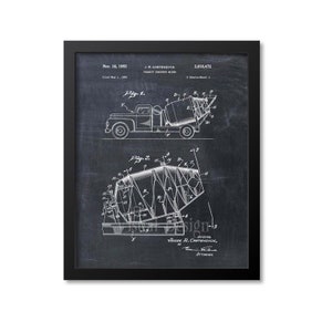 Cement Mixer Truck Patent Print Concrete Heavy Equipment Construction Wall Art