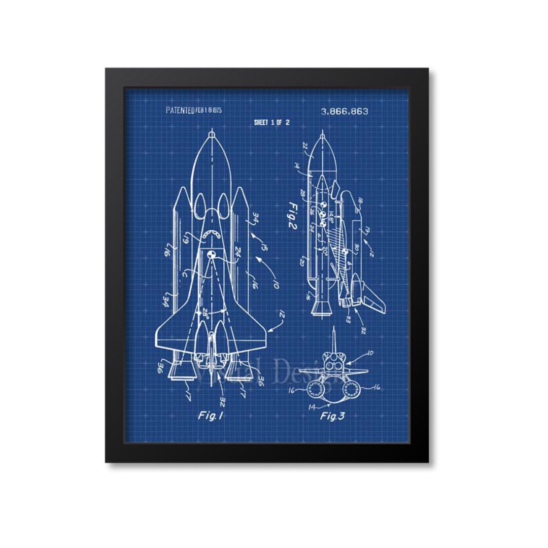 NASA Space Shuttle Patent Print Art - Etsy