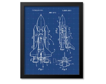 NASA Space Shuttle Patent Print Art