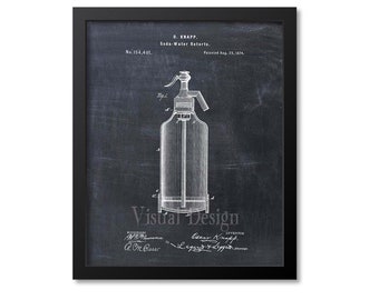 May include: Black and white illustration of a patent drawing for a soda water retort. The drawing shows a tall, cylindrical container with a pump on top. The patent number is 154,401 and the date is August 25, 1874. The text "O. Knapp. Soda-Water Retorts." is also included.