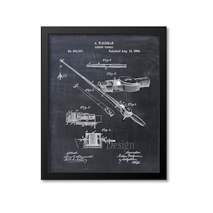 Fly Fishing Rod Wall Art Patent Print, Fishing Rod Art Print, Fishing Gift, Father&#39;s Day Gift