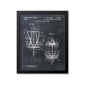 Disc Golf Patent Print - Patent Art Print - Patent Poster - Wall Art - Disc Golf Basket - Disc Art