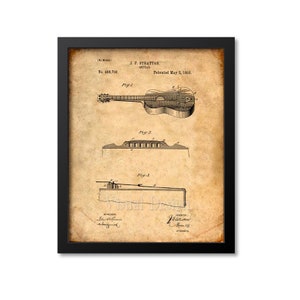 Acoustic Guitar Patent Print Wall Art Poster