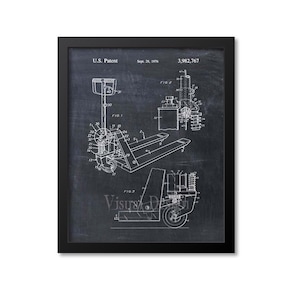 Pallet Jack Patent Print Wall Art Warehouse Loading Dock Forklift