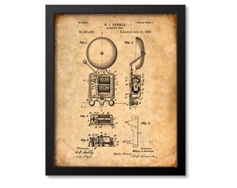 Fire Alarm Patent Print - Patent Art Print - Fireman Gift - Firetruck - Fire - Fireman Decor - Fire Fighter Gift