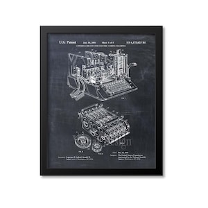 Encryption Machine Patent Print, Computer Art, Computer Programmer Gift, SIGABA, Enigma, WWII, Cipher