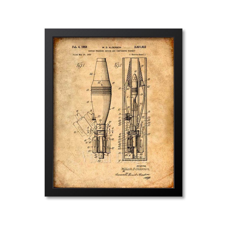 Mortar Shell Figure Mortar Shell Patent Print - Military Art - Etsy