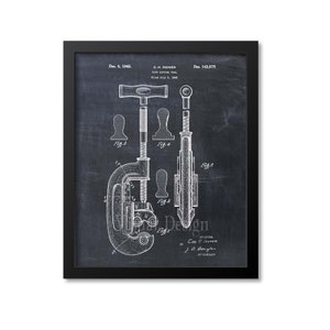Pipe Cutter Patent Print Wall Art, Plumber Gift, Plumber Patent Art Print, Plumbing Patent Poster, Plumber Tools